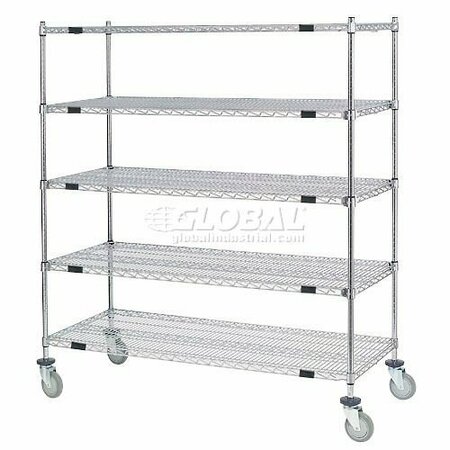 NEXEL Open Sided Wire Exchange Truck w/5 Wire Shelves, 800 lb. Capacity, 48inL x 18inW x 69inH 251284